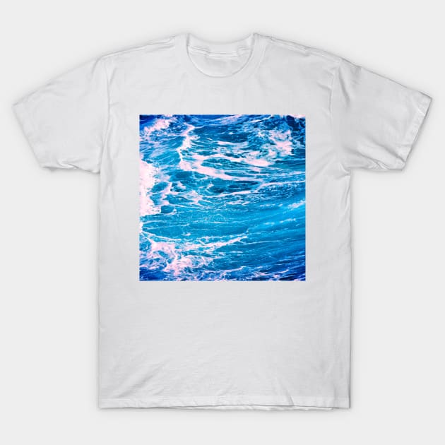 Blue Ocean Waves T-Shirt by ChristianShirtsStudios
